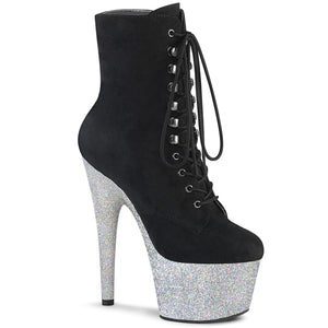 ADORE-1020FSMG Blk Faux Suede/Slv Multi Mini Glitter
