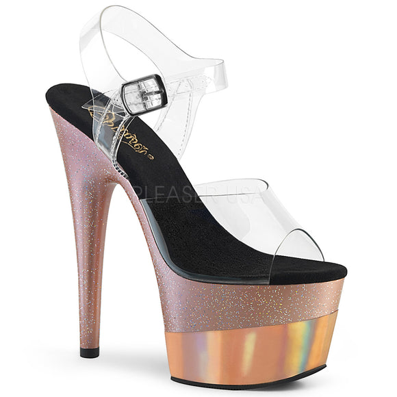 ADORE-708-2HGM Clr/Red Glitter Hologram