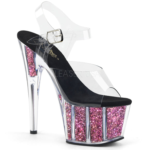 ADORE-708CG Clr/Pink Confetti Glitter